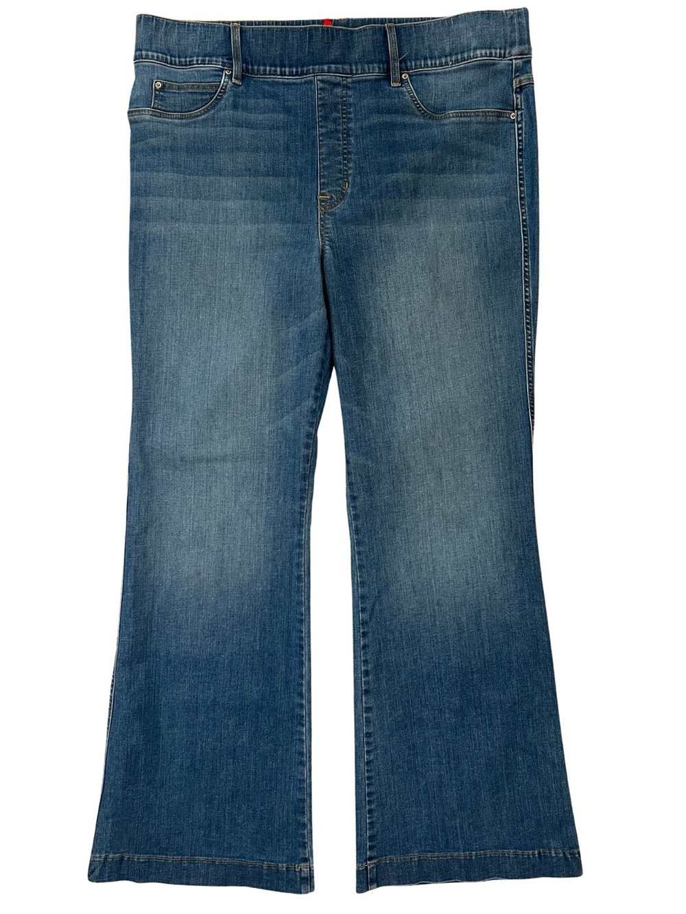Spanx Pull-On Flare Jeans 3X Tall Blue Denim Stretch
